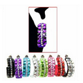 Crystal Hoop Earrings w/ Colored Crystal Side Rows